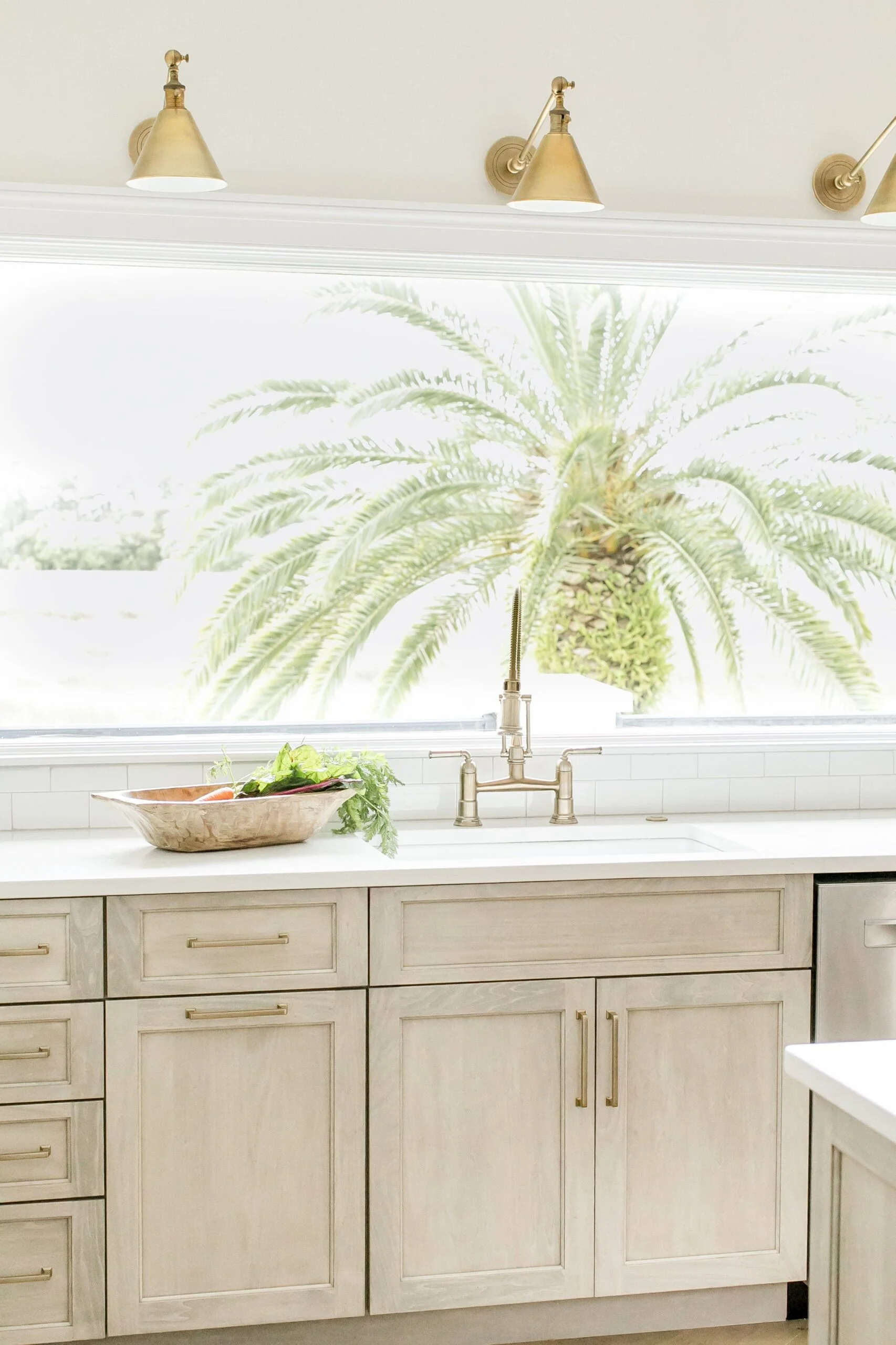 Tan kitchen with window